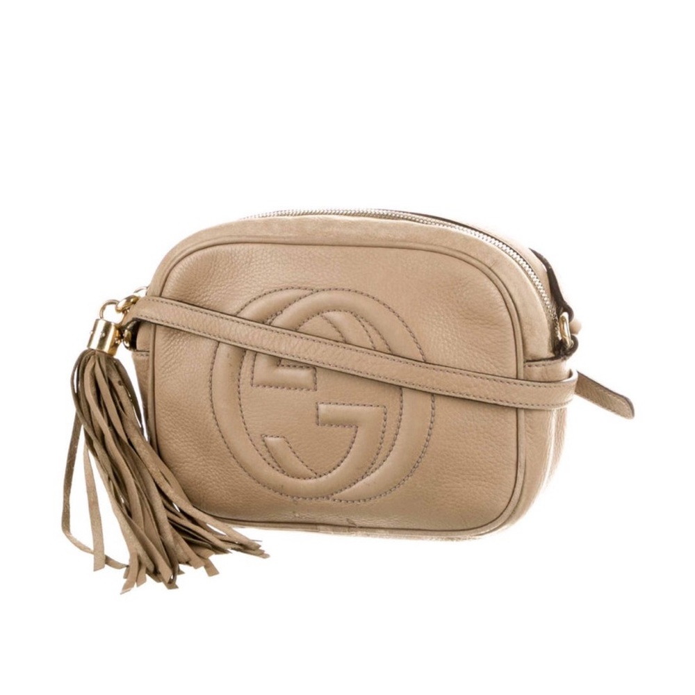 Gucci Beige/Tan Soho Disco Leather Crossbody Bag with Tassel
